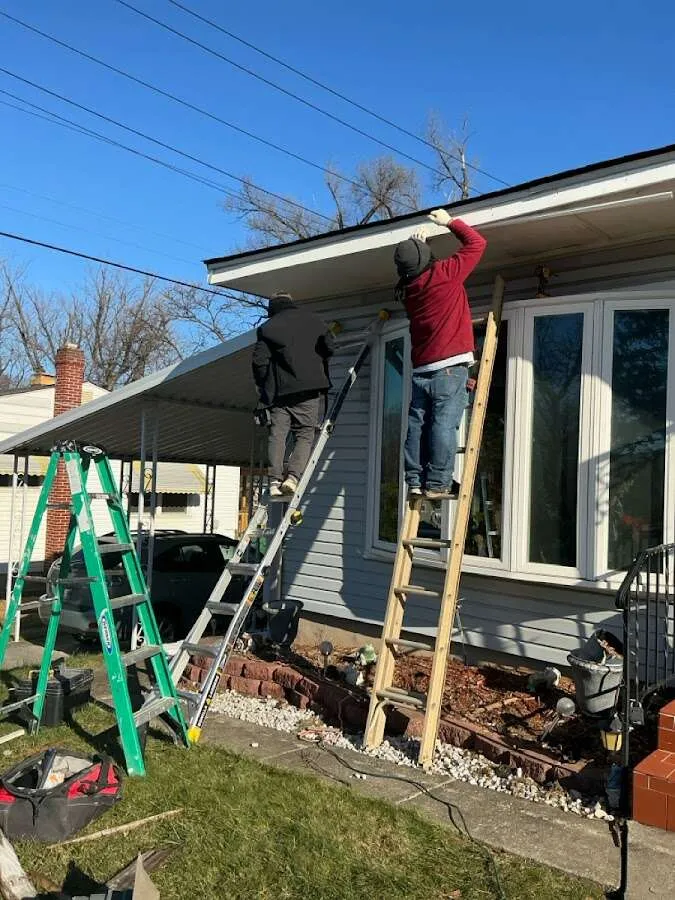Restoration crew performing exterior repair in LaGrange